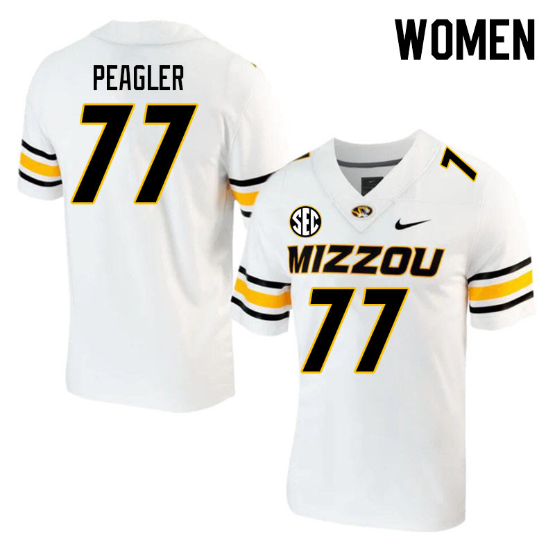 Women #77 Curtis Peagler Missouri Tigers College 2023 Football Stitched Jerseys Sale-White
